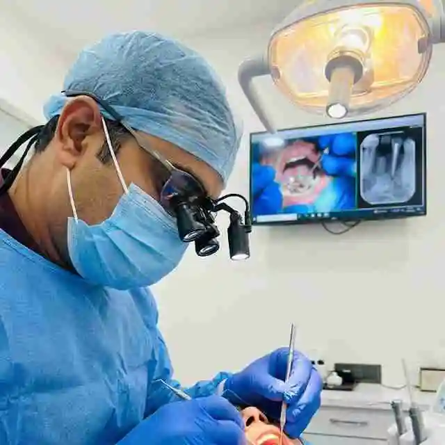 Dentist treating a patient at JP Dental Hospital, Kishangarh